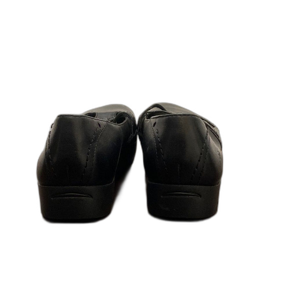 Earth Couture Alena Black Leather Platform Flats Comfort Casual Shoes - Picture 7 of 9